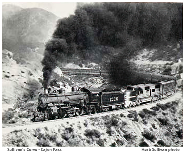 Steam Locomotive rounding Sullivan's Curve